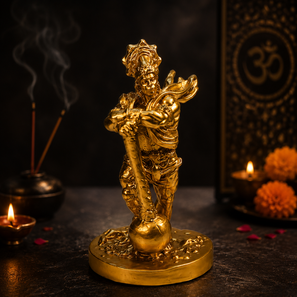 Golden Lord Hanuman Decorative Showpiece
