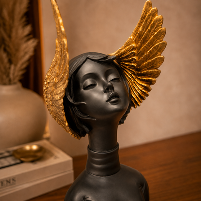 Golden Wings Angel Decorative Showpiece for Home Decor