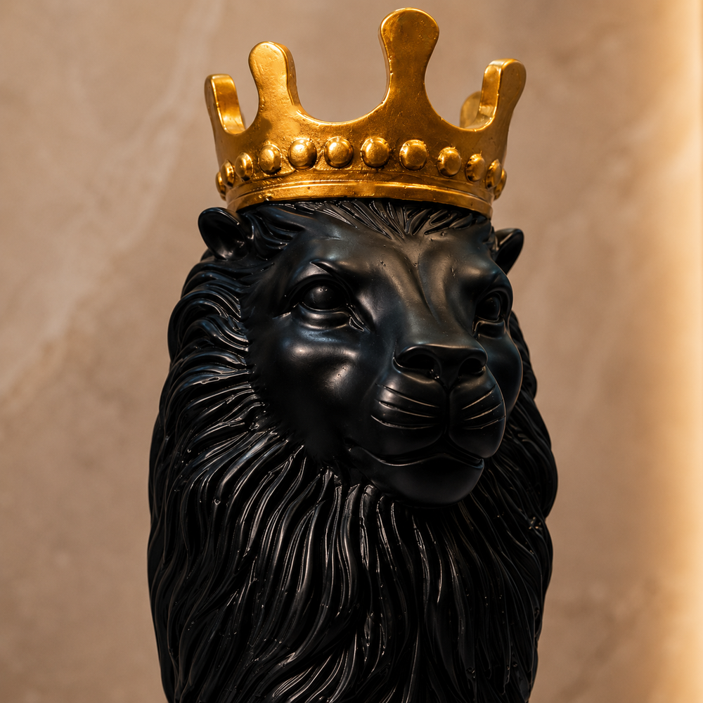 Royal Crown Lion Decorative Showpiece for Home Decor