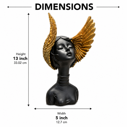 Golden Wings Angel Decorative Showpiece for Home Decor