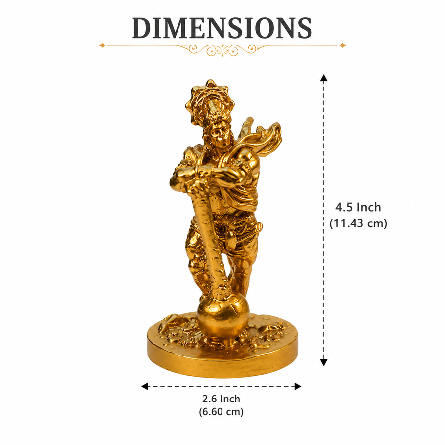 Golden Lord Hanuman Decorative Showpiece