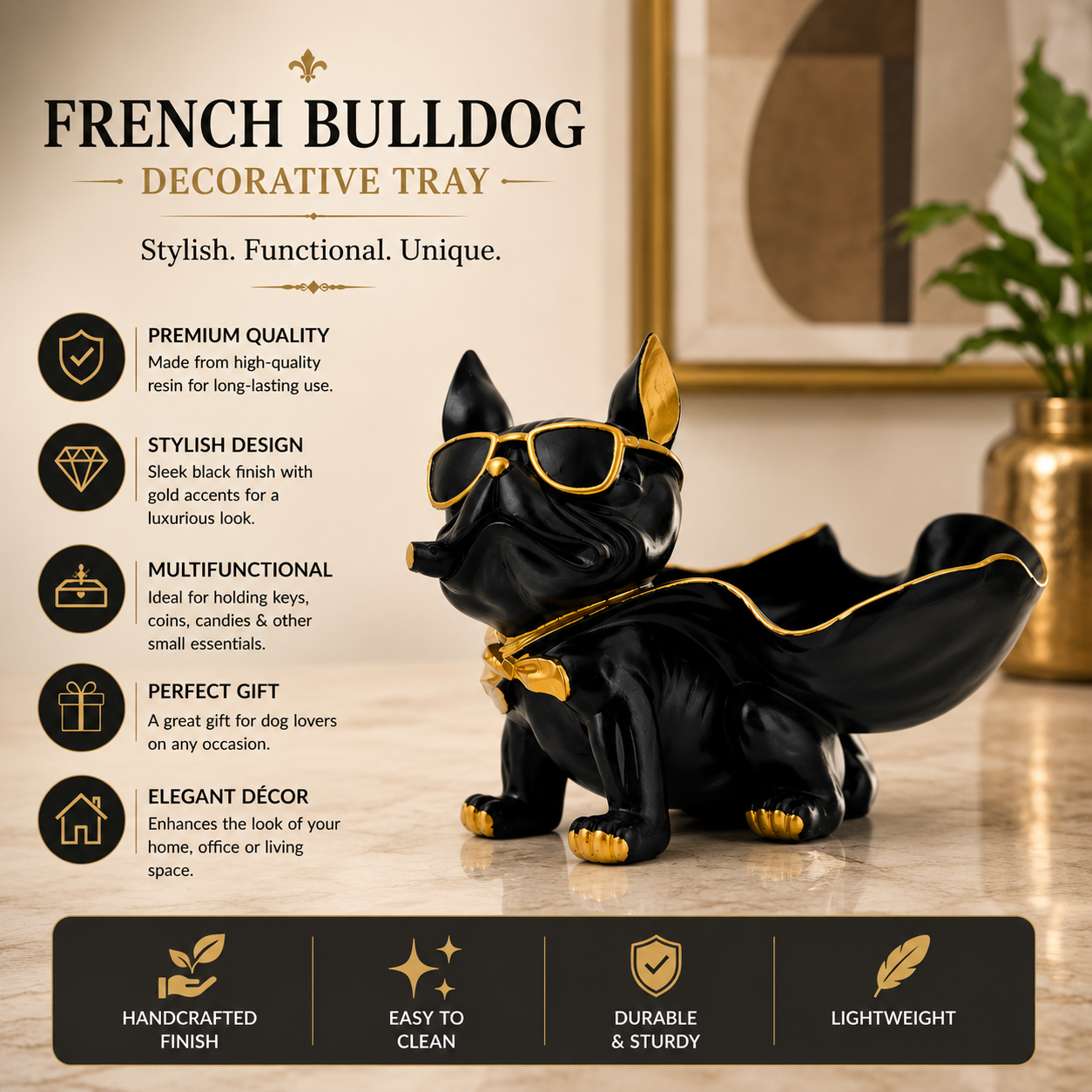 Cool Bulldog Decorative Organizer for Home Decor