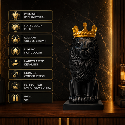 Royal Crown Lion Decorative Showpiece for Home Decor