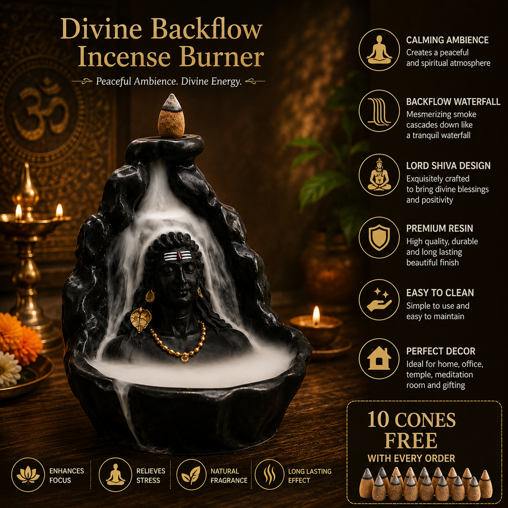 Adiyogi Smoke Fountain Incense Burner for Home Decor