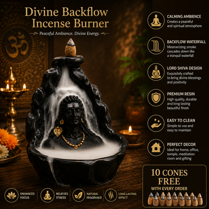 Adiyogi Smoke Fountain Incense Burner for Home Decor