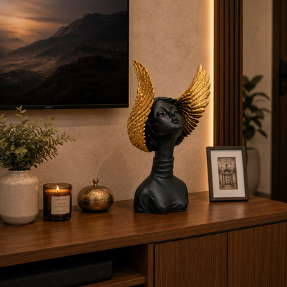 Golden Wings Angel Decorative Showpiece for Home Decor